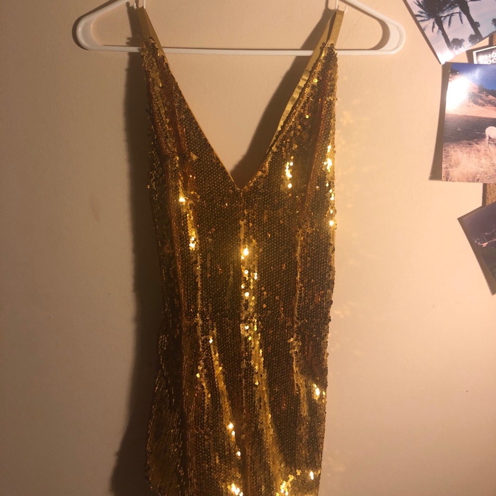 Gold sequins romper
